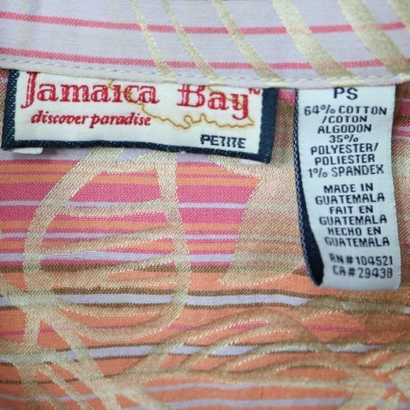 Jamaica Bay Jacket Blazer Pink Peach Orange Gold Floral Button Petite Small PS - Picture 4 of 10